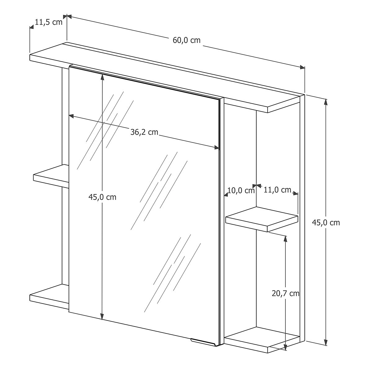 Armário Espelheira Para Banheiro 1 Porta Nilo Branco Com Nature - Rede Móveis