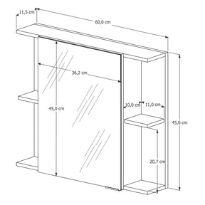 Armário Espelheira Para Banheiro 1 Porta Nilo Branco Com Nature - Rede Móveis
