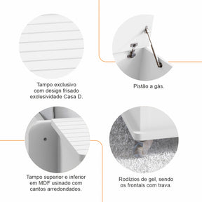 Baú Banco Organizador 1 Porta Luca MDP/MDF Branco - Rede Móveis