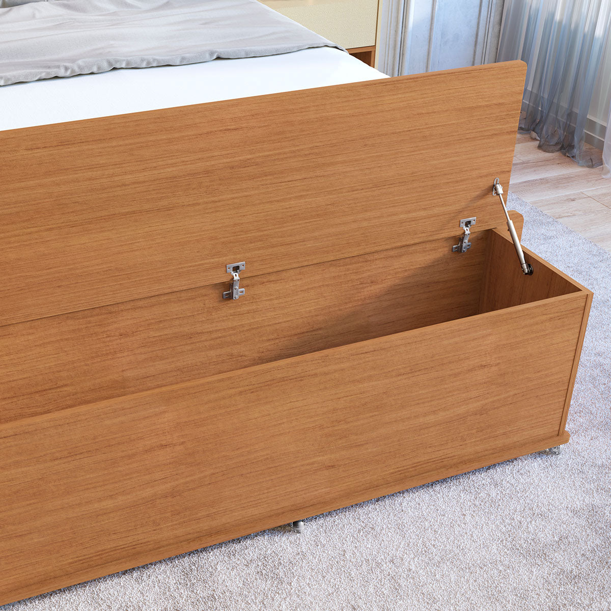 Baú Banco Organizador 1 Porta Luca MDP/MDF Cedro - Rede Móveis