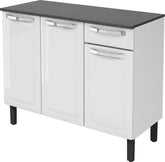 Balcão de Cozinha Rose 3 Portas 1 Gaveta Branco - Rede Móveis