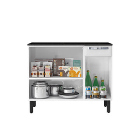 Balcão de Cozinha Rose 3 Portas 1 Gaveta Branco - Rede Móveis