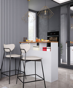 Bancada Ilha 3 Portas 1,20 Com Nicho 6206 Branco com Freijó - Rede Móveis