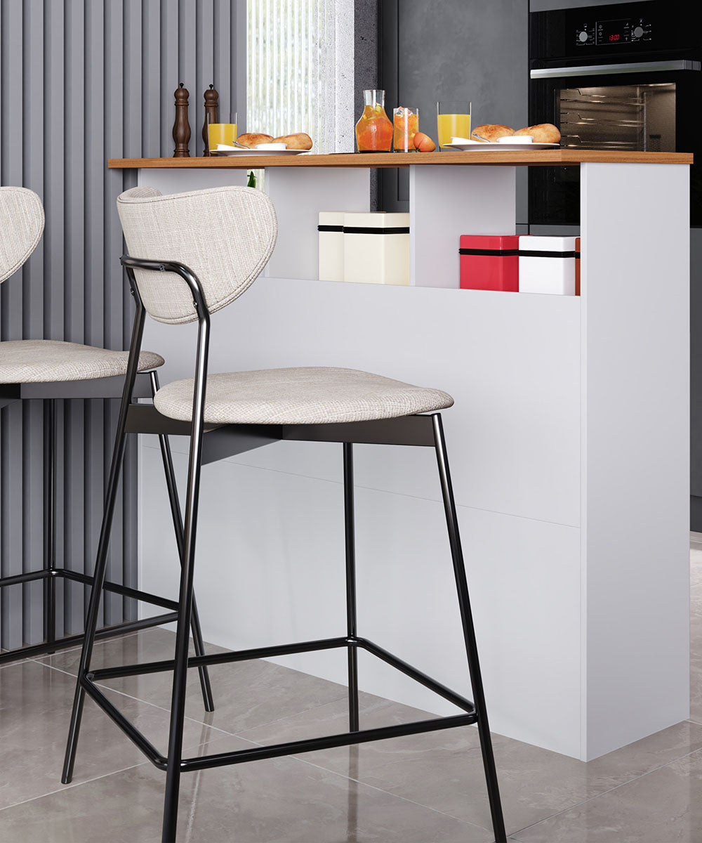 Bancada Ilha 3 Portas 1,20 Com Nicho 6206 Branco com Freijó - Rede Móveis