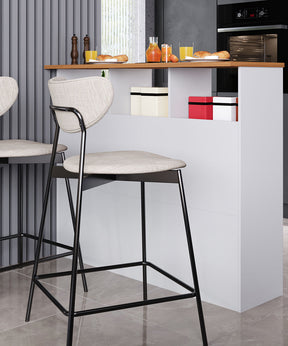 Bancada Ilha 3 Portas 1,20 Com Nicho 6206 Branco com Freijó - Rede Móveis