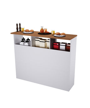 Bancada Ilha 3 Portas 1,20 Com Nicho 6206 Branco com Freijó - Rede Móveis