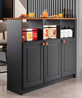 Bancada Ilha 3 Portas 1,20 Com Nicho 6206 Cinza com Freijó - Rede Móveis