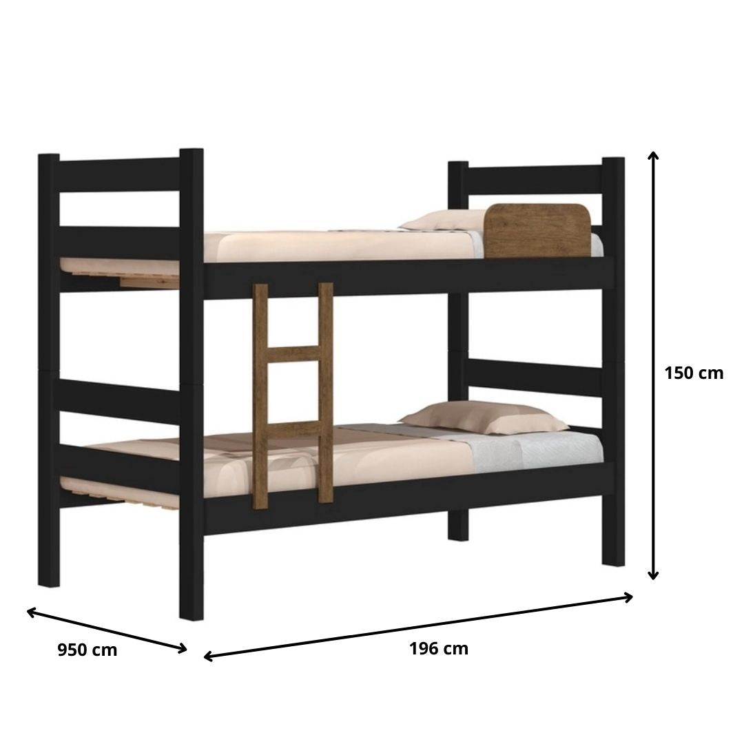 Beliche Solteiro Prisma Plus Preto com Jequitiba - Rede Móveis