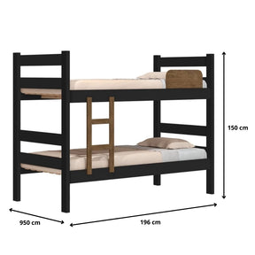 Beliche Solteiro Prisma Plus Preto com Jequitiba - Rede Móveis