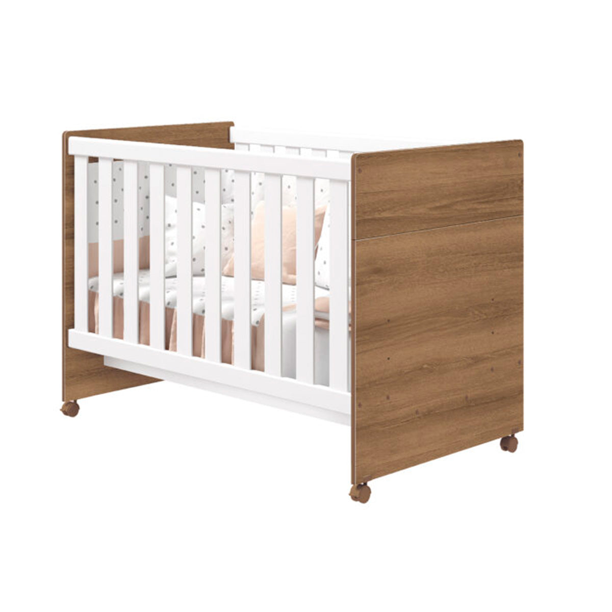 Berço Americano Mini Cama 3 em 1 Bebê Infantil Katatau Branco/Mezzo - Rede Móveis