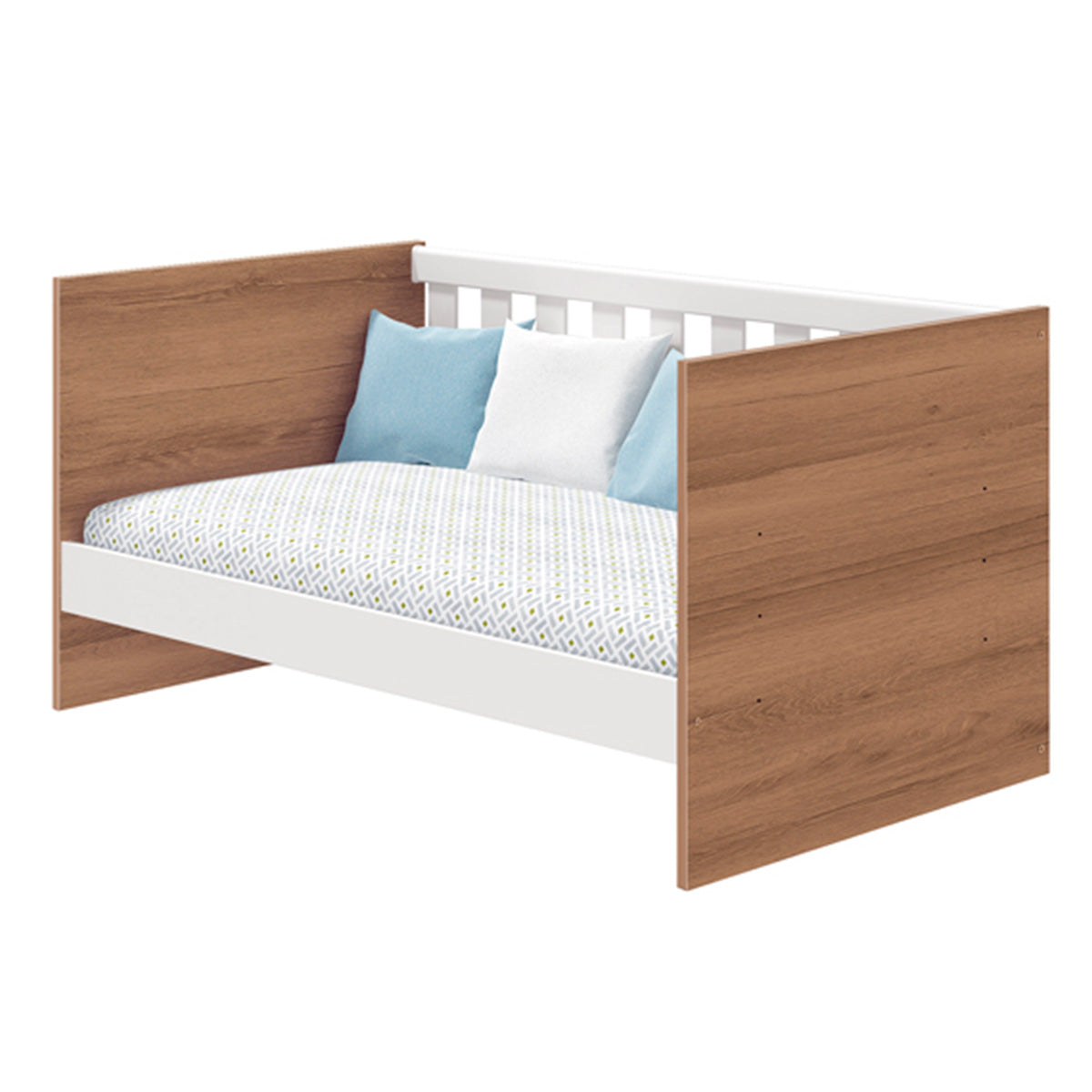 Berço Americano Mini Cama 3 em 1 Bebê Infantil Katatau Branco/Mezzo - Rede Móveis