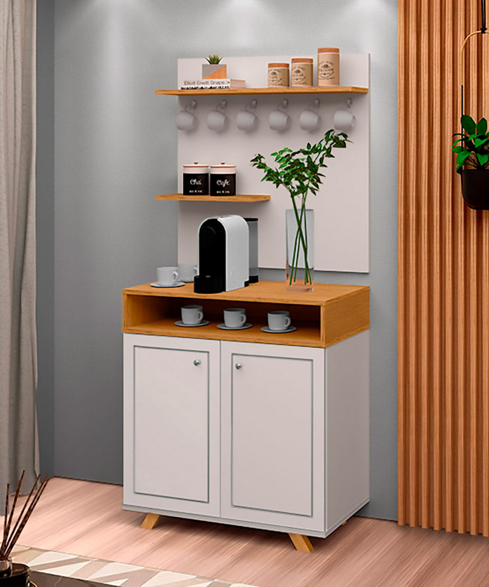 Cantinho Do Café 2 Portas Star OffWhite com Freijó - Rede Móveis