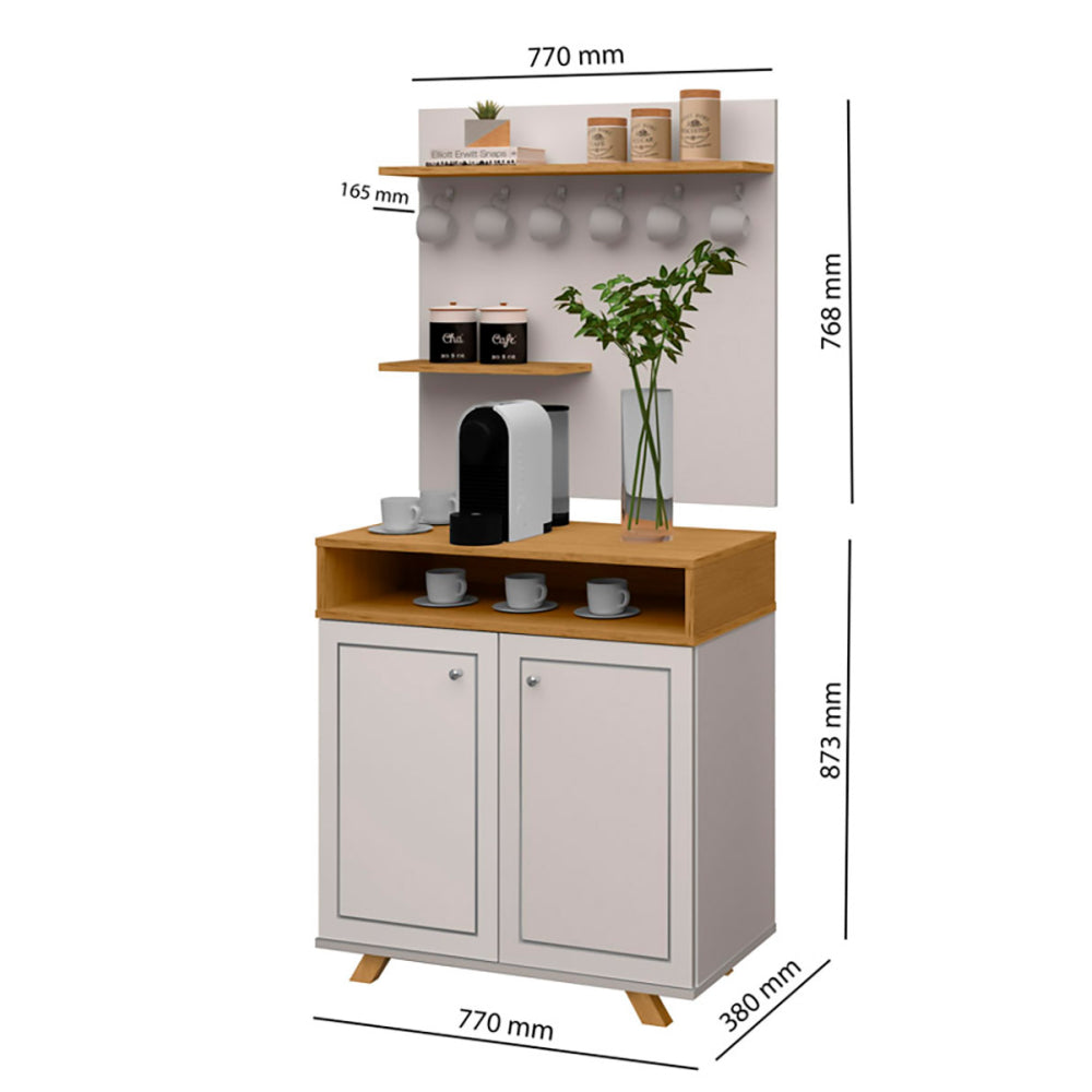 Cantinho Do Café 2 Portas Star OffWhite com Freijó - Rede Móveis