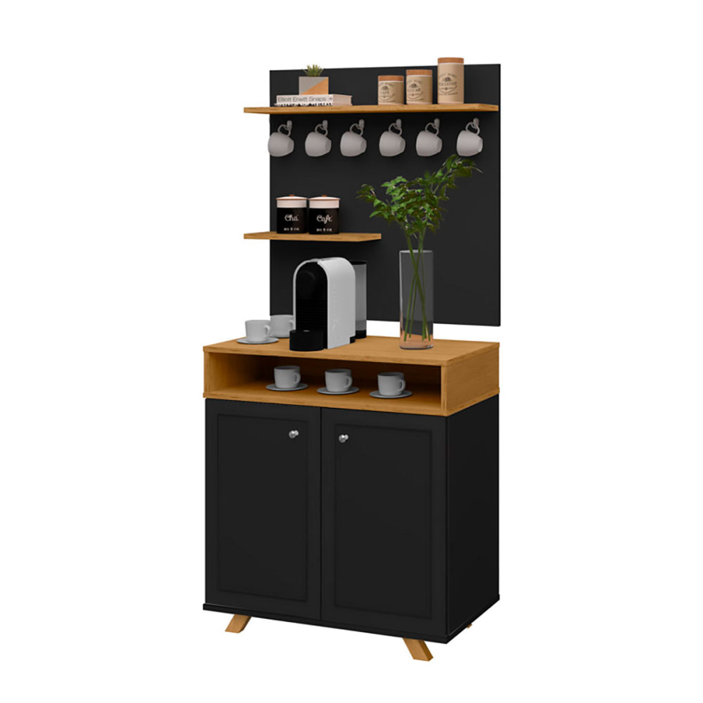 Cantinho Do Café 2 Portas Star Preto com Freijó - Rede Móveis