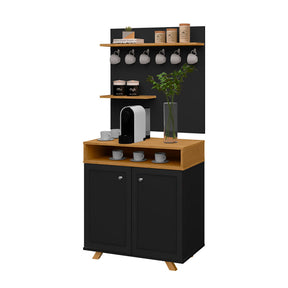 Cantinho Do Café 2 Portas Star Preto com Freijó - Rede Móveis