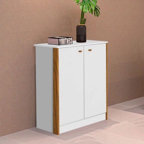 Conjunto 3 Armários Organizador e 1 Mesa Escrivaninha Office 1 Balcão Escritório Branco com Nature