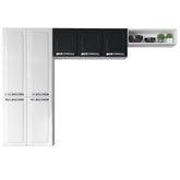 Cozinha Compacta 3 Peças Aço Rose Itatiaia 07 Portas Branco com Preto - Rede Móveis