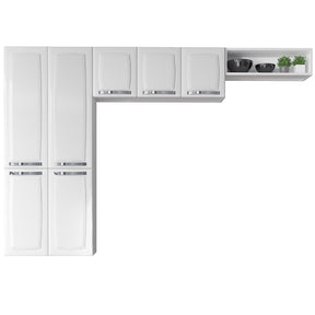 Cozinha Compacta 3 Peças Aço Rose Itatiaia 07 Portas Branco - Rede Móveis