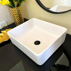 Cuba Pia De Sobrepor Para Banheiro Mármore Sintético Tulipa