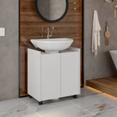 Gabinete Armário de Banheiro Pia de Coluna Eccos Branco - Rede Móveis