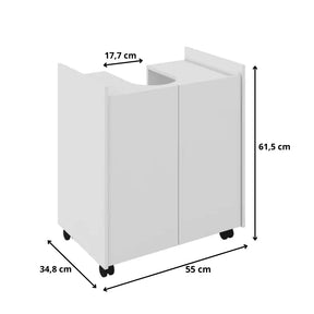 Gabinete Armário de Banheiro Pia de Coluna Eccos Branco - Rede Móveis