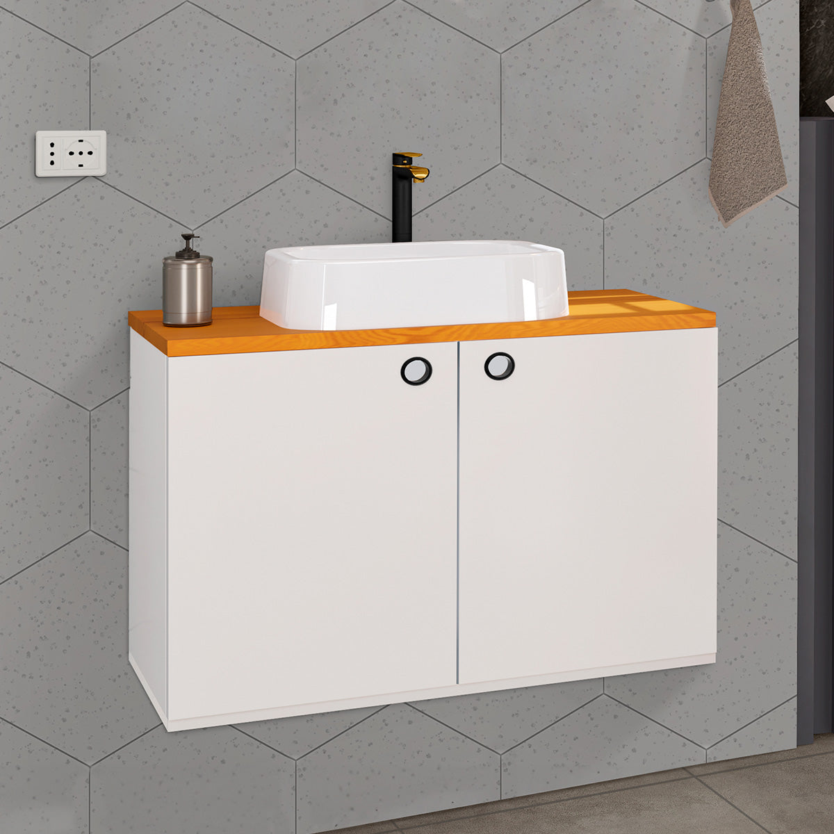 Gabinete Para Banheiro 2 Portas Madri Com Cuba - Rede Móveis