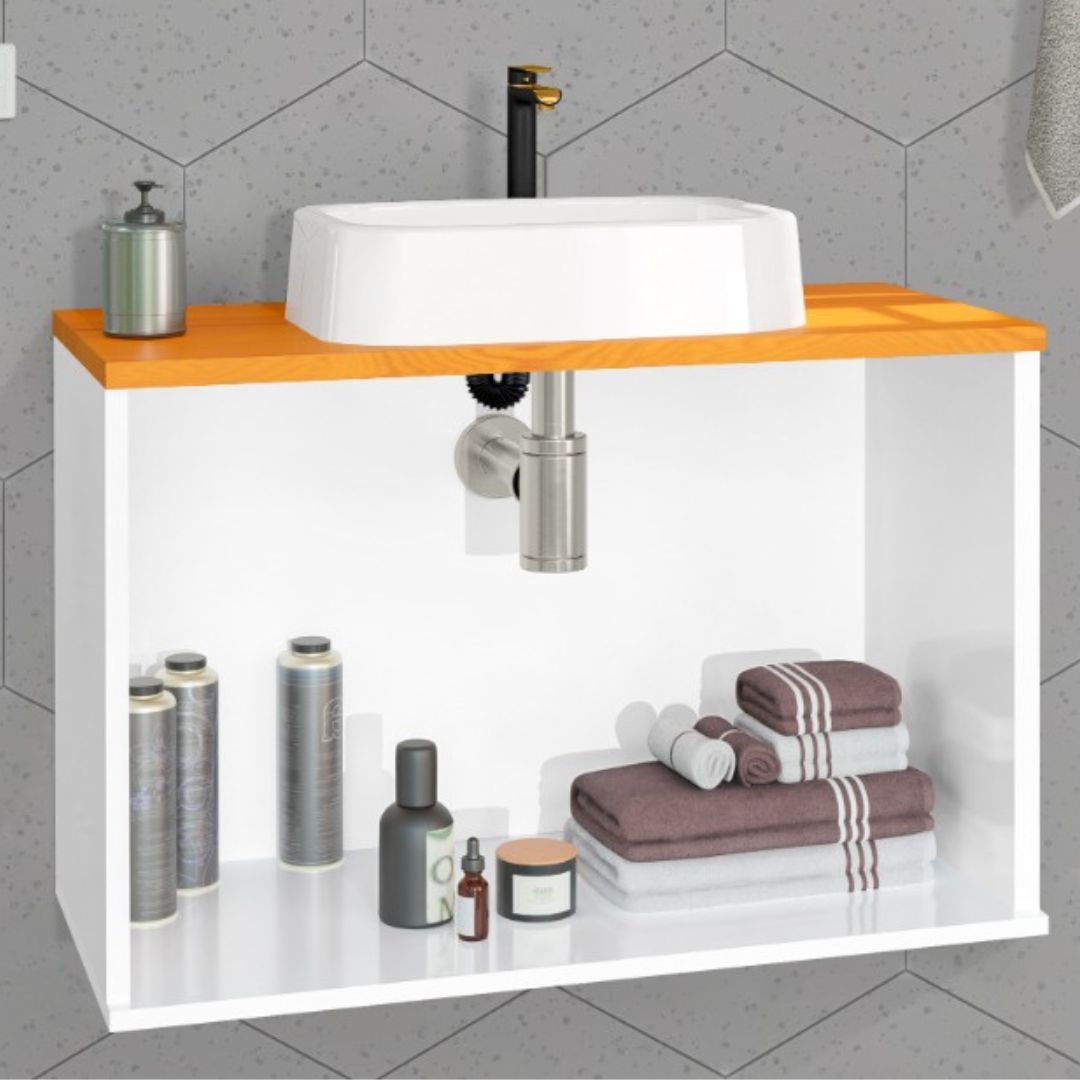 Gabinete Para Banheiro 2 Portas Madri Com Cuba - Rede Móveis