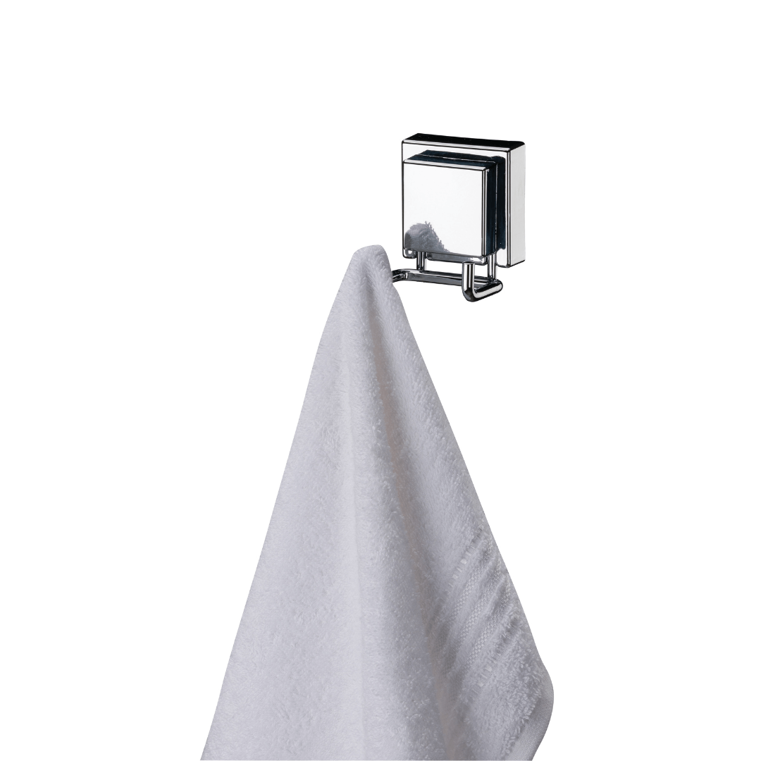 Gancho Duplo Multiuso Aço Inox Cromado Fixação por Ventosa