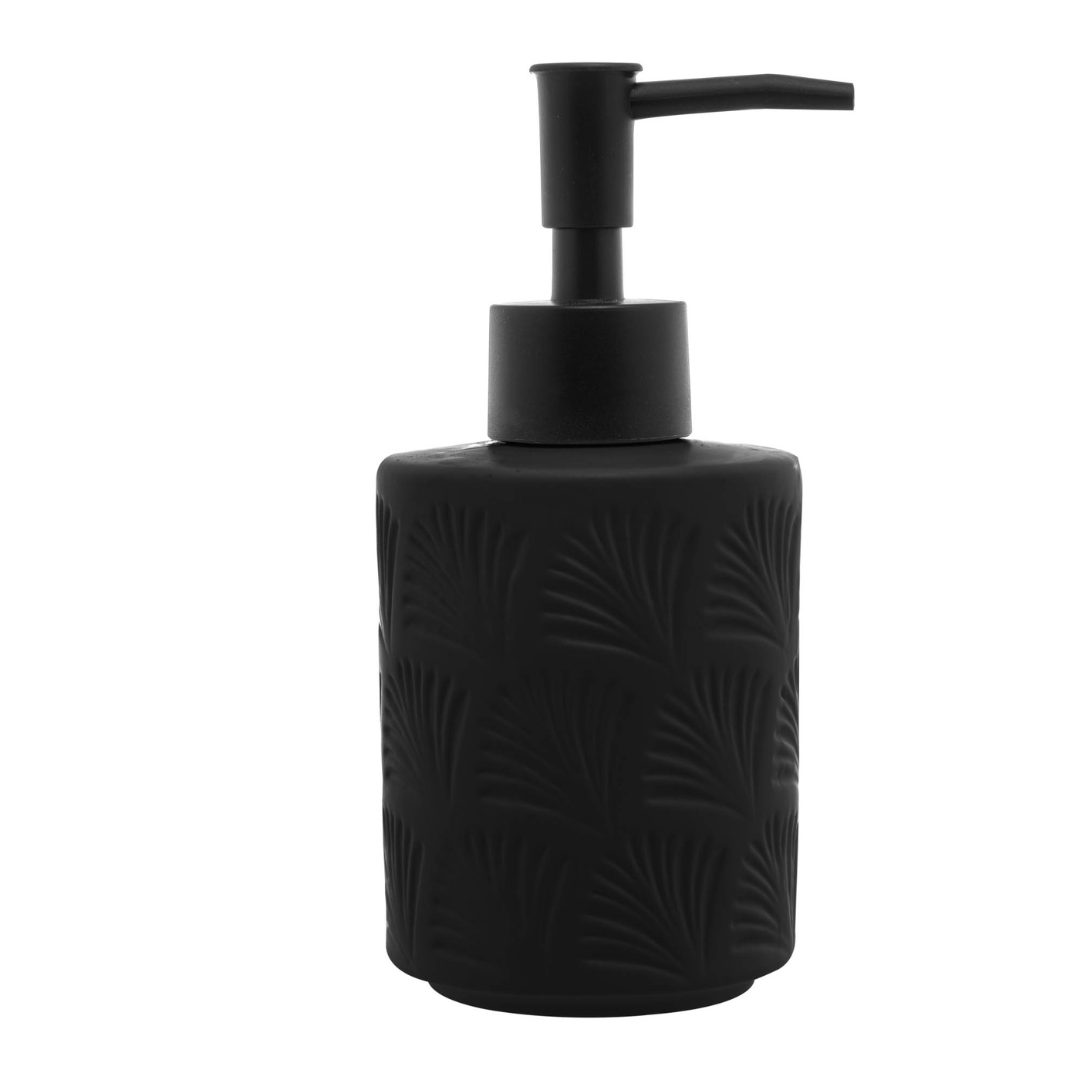 Jogo para Banheiro Leaf em Ceramica Preto 2 Peças