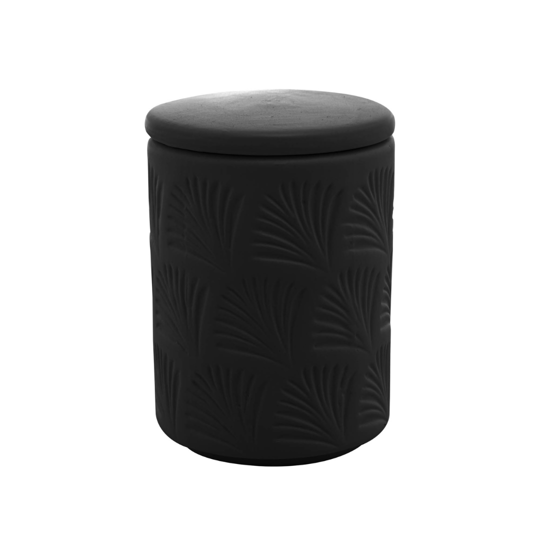 Jogo para Banheiro Leaf em Ceramica Preto 2 Peças