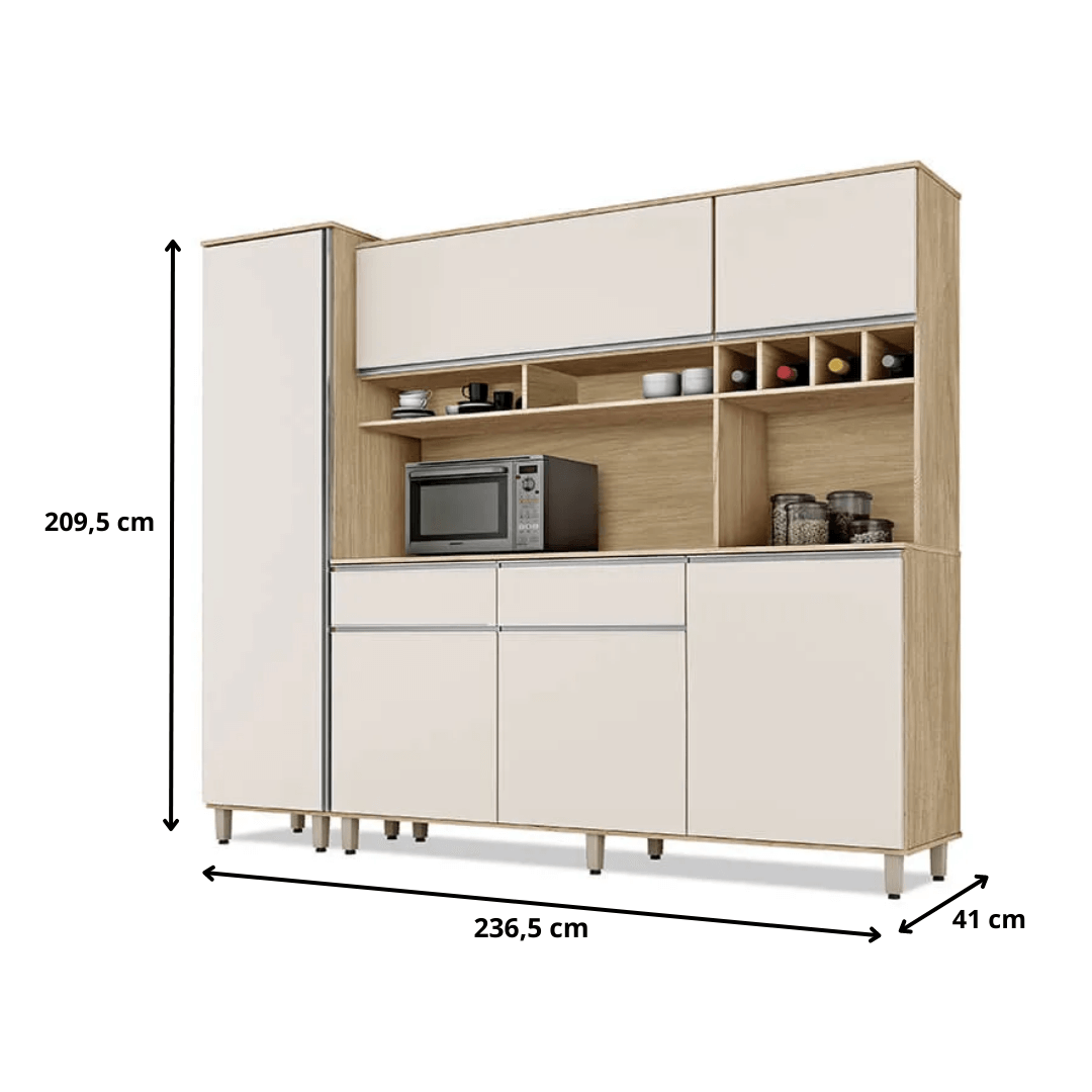 ARMÁRIO DE COZINHA BRASIL NATURE OFF-WHITE