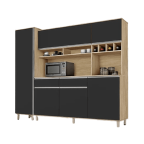 ARMÁRIO DE COZINHA BRASIL NATURE PRETO FOSCO