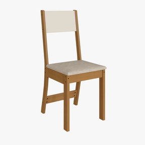 Mesa de Jantar com 4 Cadeiras Talita OffWhite com Freijó - Rede Móveis