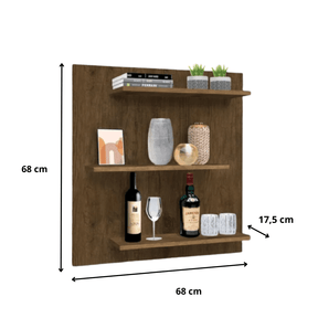 Painel Cantinho do Café e Barzinho Suiça / Paris com 3 Prateleiras Ferrara - Rede Móveis
