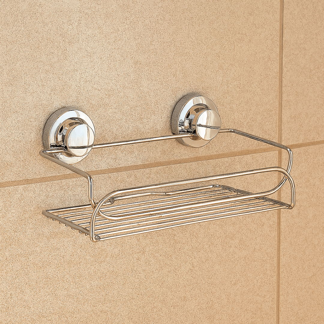 Suporte Cesto Multiuso Fixação por Ventosa Cromado