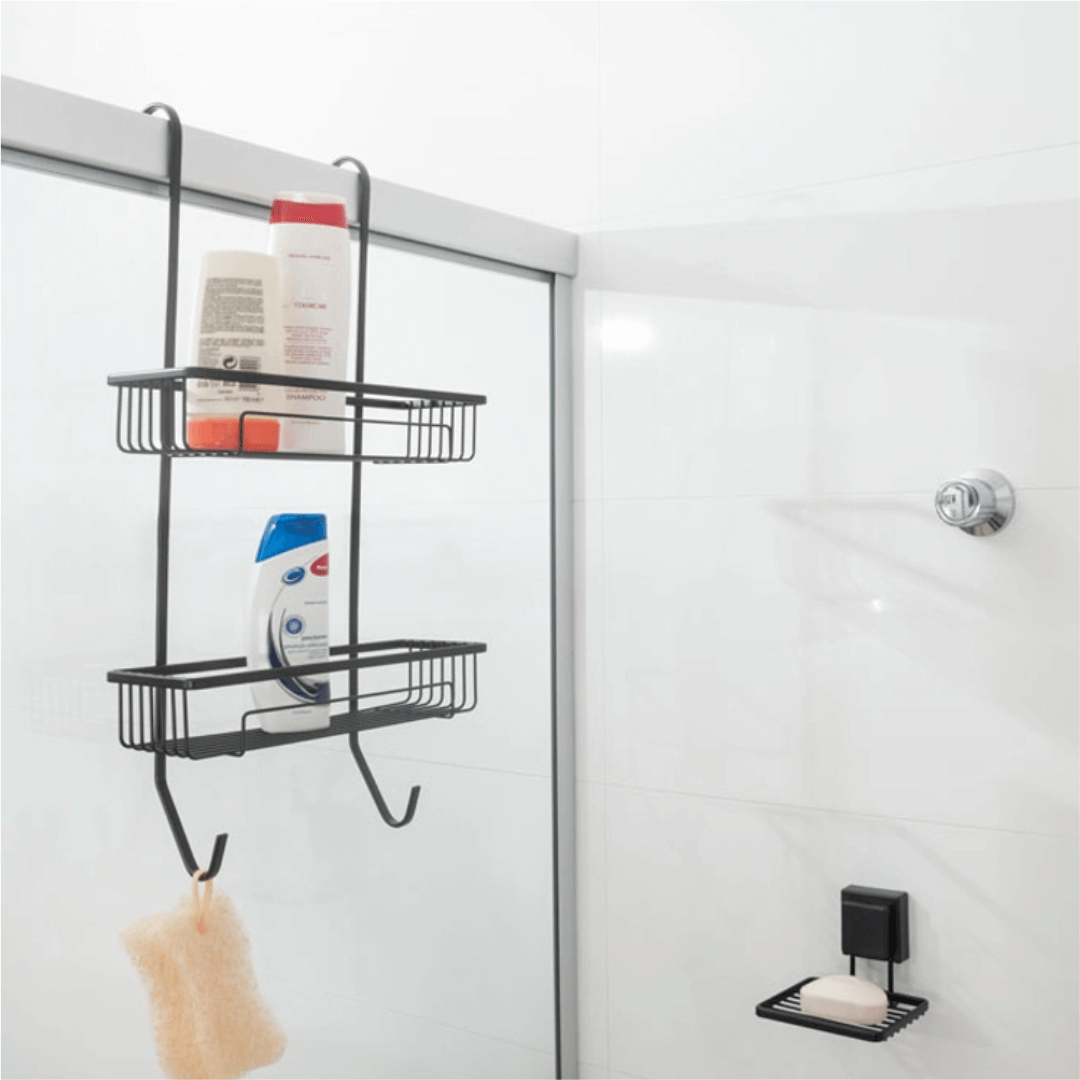 Saboneteira de Parede com Ventosa 12 cm Preto Fosco Fácil Instalação