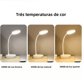 Luminária de Mesa LED Recarregável para Estudo - Casare