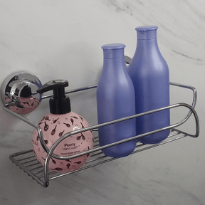 Suporte Cesto Multiuso Fixação por Ventosa Cromado