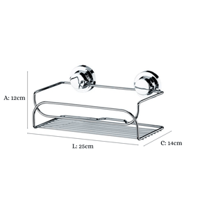 Suporte Cesto Multiuso Fixação por Ventosa Cromado
